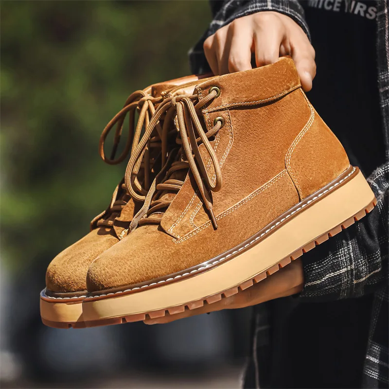 Men Formal Wear With Boots - Nieuwe Herfst Winter Handgemaakte Koe Suède