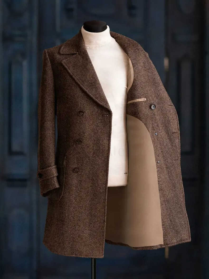 Moderne Heren Herringbone Over - Men Formal Wear Modern recensie en prijs